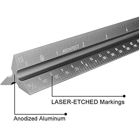 Aluminum Architectural Scale Ruler12 3 Sided Architect Ruler For