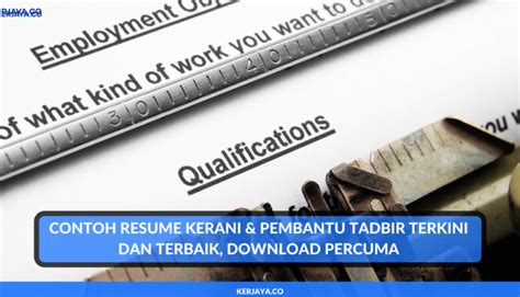 Format ringkas versi microsoft word dan infografik. Contoh Resume Kerani & Pembantu Tadbir Terkini Dan Terbaik ...