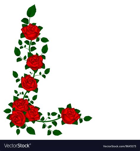 Vine Of Red Roses Royalty Free Vector Image Vectorstock