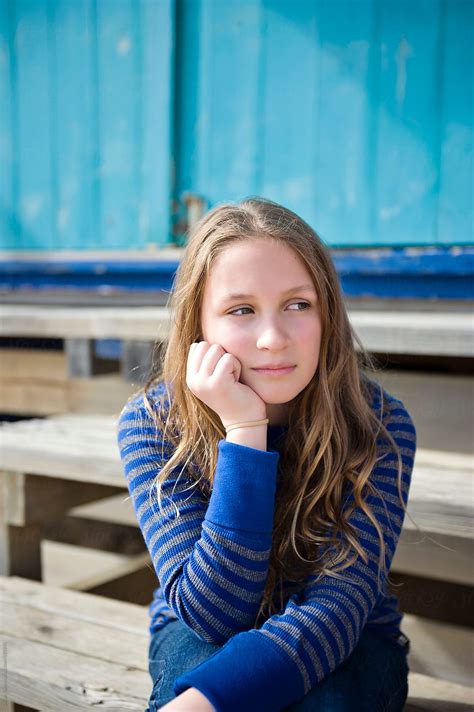 Tween Girl With Her Thinking Face On By Stocksy Contributor Gillian Vann Stocksy