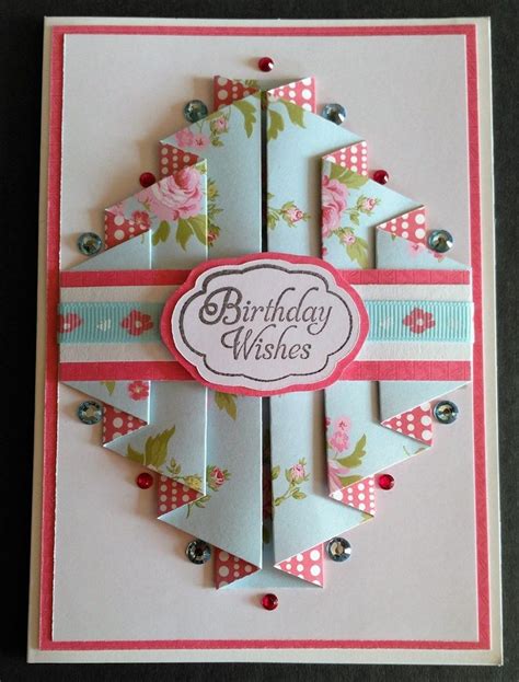 Pretty Posy Double Pleated Card Birthday Cards Shaped Cards Paper Cards