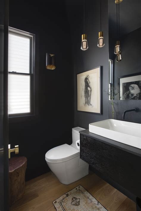 Contemporary Powder Room With Floating Vanity Powder Room Small