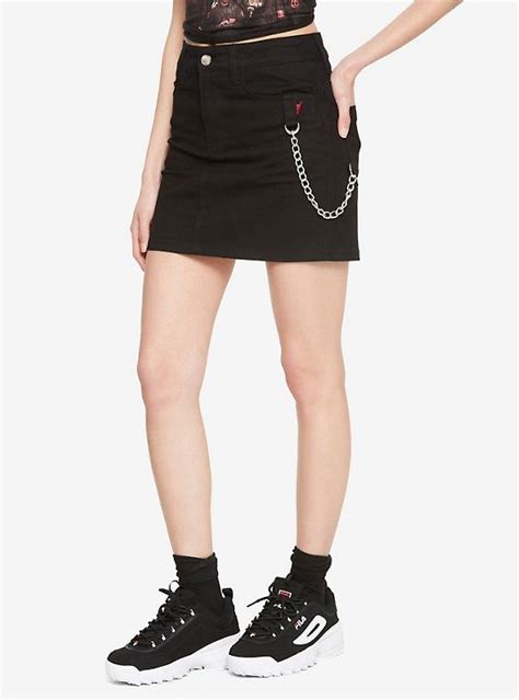 Royal Bones By Tripp Black Chain Skirt Hot Topic Chain Skirt Black