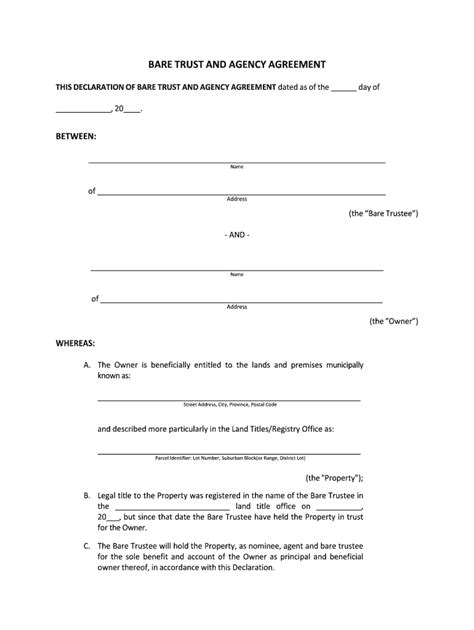 Bare Trust Example Fill Out And Sign Online Dochub