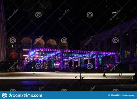 Lincoln Center In New York City Ny Usa At Night Dancing Disco Ball Stock Image Image Of