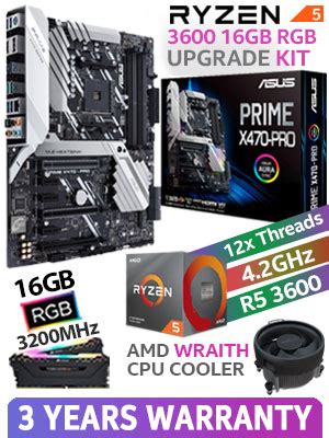 The best motherboards for amd ryzen cpus in 2019, from b450 to x570, covered in one place. AMD RYZEN 5 3600 Prime X470 Pro 16GB RGB Upgrade Kit