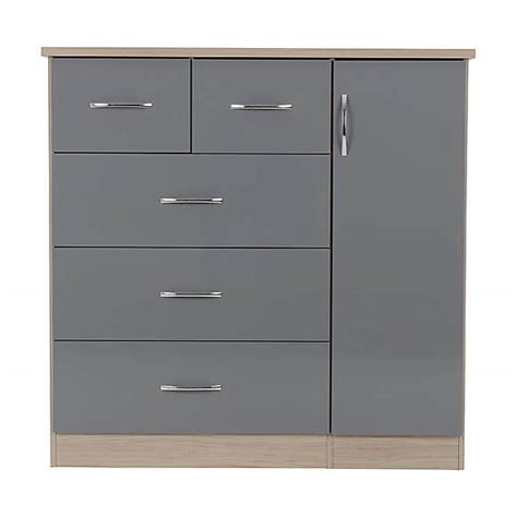 Whether you're in a renovation situation or you're just perking up the décor, it's the little things that make a huge difference. Nevada Grey 5 Drawer Compact Wardrobe | Dunelm