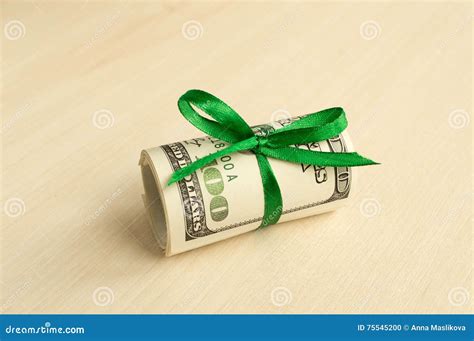 A Stack Of Money With A Ribbon Expensive T Stock Photo Image Of