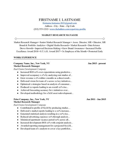Online marketing resume for a digital marketing professional with extensive experience in search engines (seo), advertising, ppc, ecommerce and this online marketing resume was created for a client in digital marketing. Market Research Manager Resume Example | Free Download