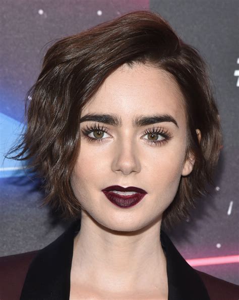 Lily Collins Short Wavy Cut Lily Collins Hair Looks