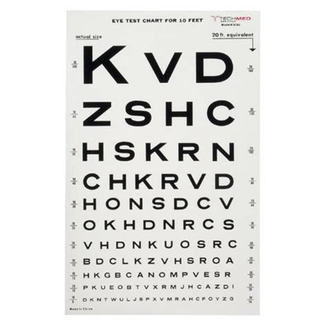 Tech Med Illuminated Snellen Eye Test Chart 10 Ft 3062 From 4md Medical
