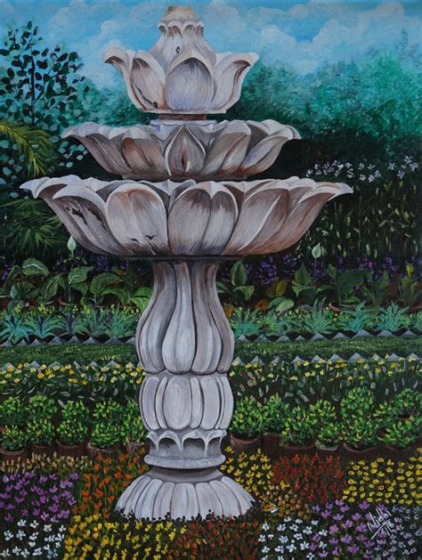 Buy Fountain Handmade Painting By Nidhi Mittal Codeart163913678