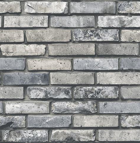 Sample Painted Grey Brick Wallpaper From The Essentials Collection By