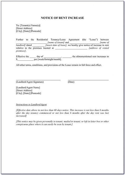 Get Our Free Notice Of Rent Increase Template | Letter template word