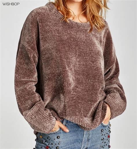 Wishbop 2017 Fashion Women Round Neck Oversized Chenille Soft Sweater
