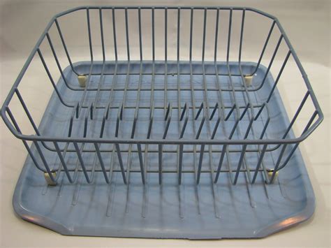 Choice Vintage Blue Rubbermaid Rubber Covered Wire Dish Drainer Rack