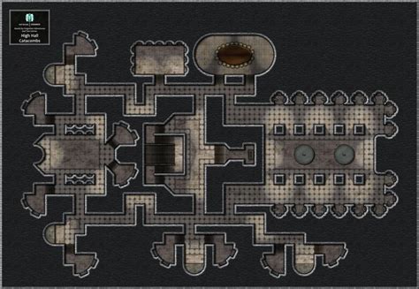 Map Avernus 84x58 High Hall Catacombs Roll20 Map Catacombs