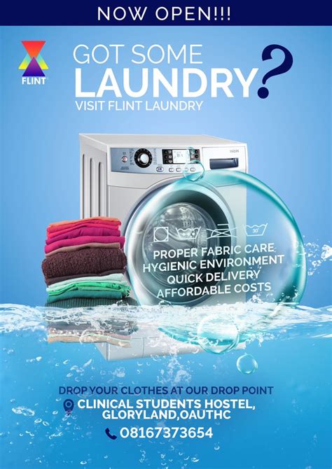 Laundry Poster Design In 2021 Business Graphics Promotional Design