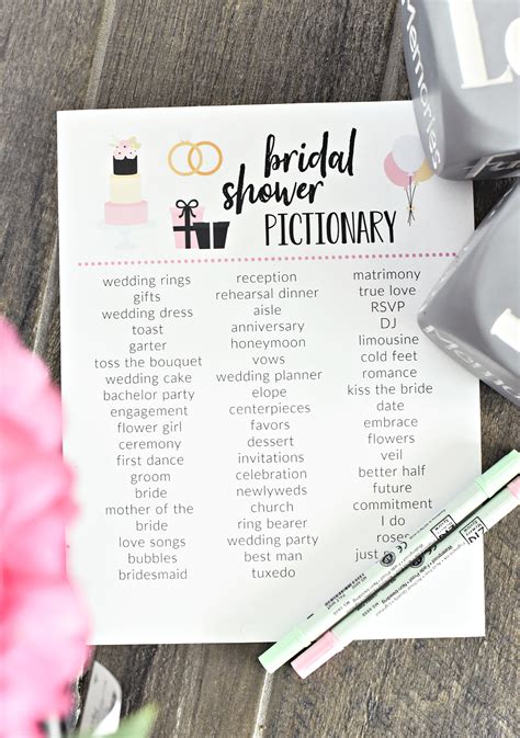 Fun Bridal Shower Games Pictionary To Print And Play Fun Squared