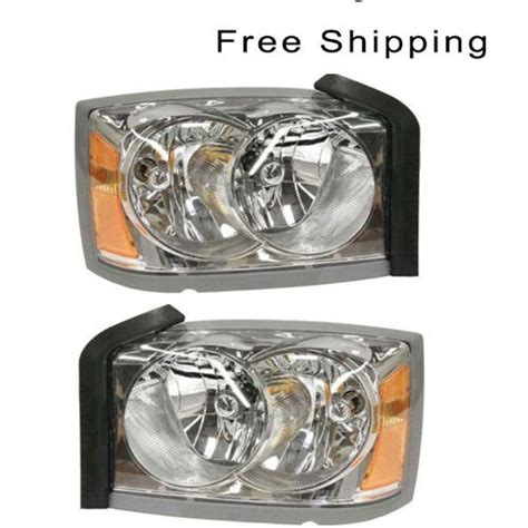 Halogen Head Lamp Assembly Set Of Pair Lh Rh Side Fits Dodge