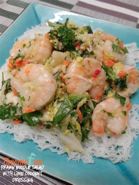 Heat some drippings in a large saucepan; Diabetics Prawn Salad : Prawn Noodle Salad With Lime ...