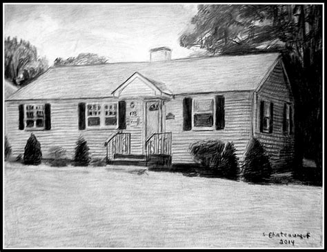 Simple pencil drawings of houses simple house. A Pencil Drawing Of A House In Lowell, MA. - Drawn by STEV ...