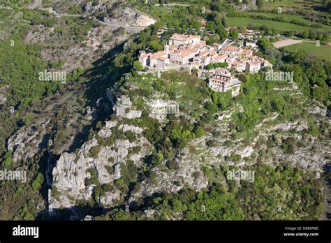 Perched Medieval Village Aerial View Village Of Gourdon French