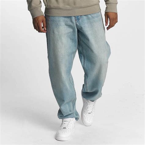 Rocawear Mens Jeans Loose Fit Lighter In Blue Mens Hip Hop Clothes