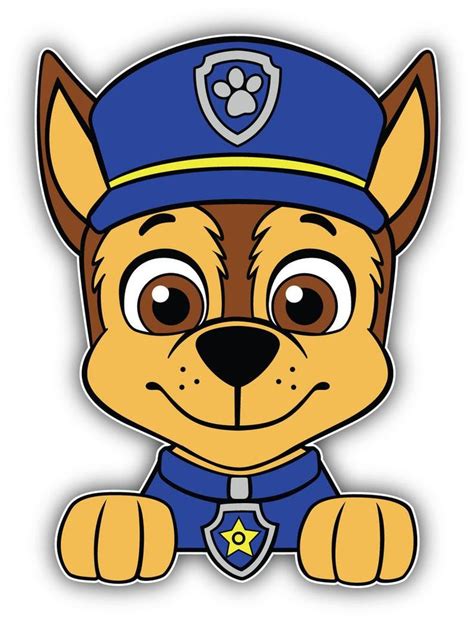 Paw Patrol Cartoon Chase Head Sticker Bumper Decal Etsy Paw Patrol