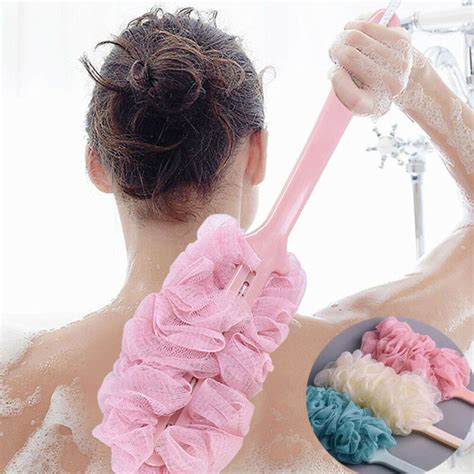 Hot Sale Fashion New Long Handle Hanging Soft Mesh Back Body Bath Shower Scrubber Brush Sponge