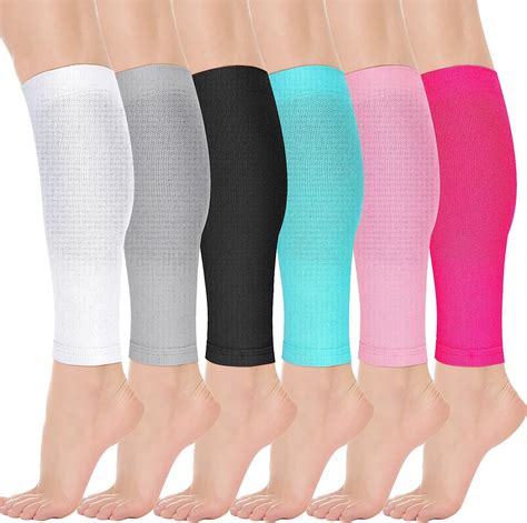 6 pairs calf compression sleeve women footless compression