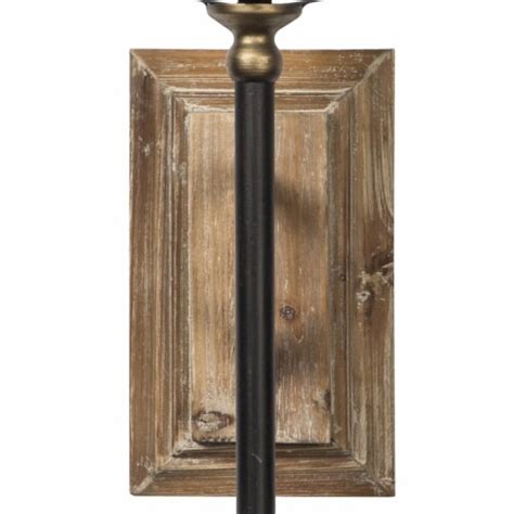 Wood And Metal Wall Sconce With Key Hole Bracket Hanger Gold And Black