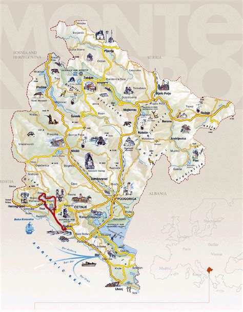 Detailed Tourist Map Of Montenegro Montenegro Europe Mapsland