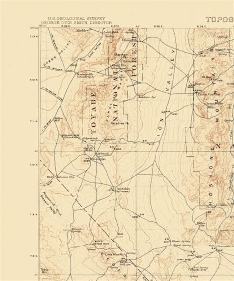 Topo Map Tonopah Nevada Quad Usgs 1908 23 X 2768 Ebay