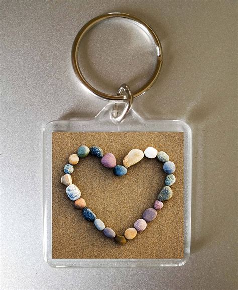 Love heart keyring photo gift stone heart pebble heart | Etsy | Heart keyring, Heart keychain 