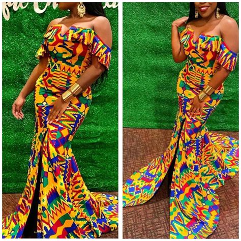 African Womens Wearafrican Print Kente Wedding Etsy In 2021 African Prom Dresses African