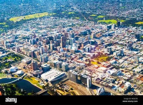 Aerial View Of The City Of Adelaide In Australia Stock Photo Alamy