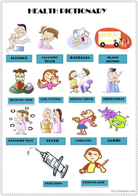 Health Pictionary Vocabulary Flashca English Esl Worksheets Pdf And Doc