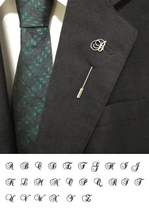 Initial Lapel Pin Mens Lapel Pin Mens Tie Pinmens Suit Etsy