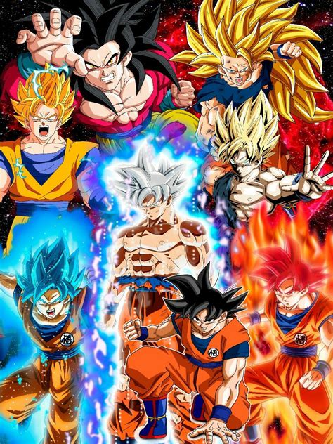 Goku All Forms Dragon Ball Super Dibujo De Goku Personajes De Reverasite