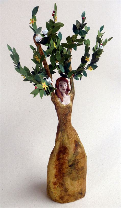 Lucila Tree Woman Papier Maché Art Doll Figuras De Papel Mache