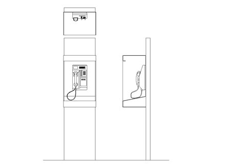 Phone Booth Plan Detail Dwg Cadbull