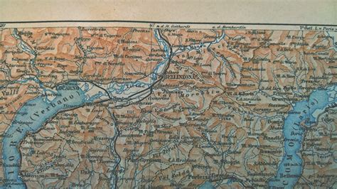 1892 Vintage Map Of Italian Lake District