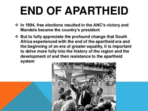 History Of The End Of South African Apartheid