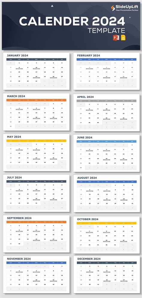 Calendar 2024 Powerpoint Template 2 In 2023 Infographic Template