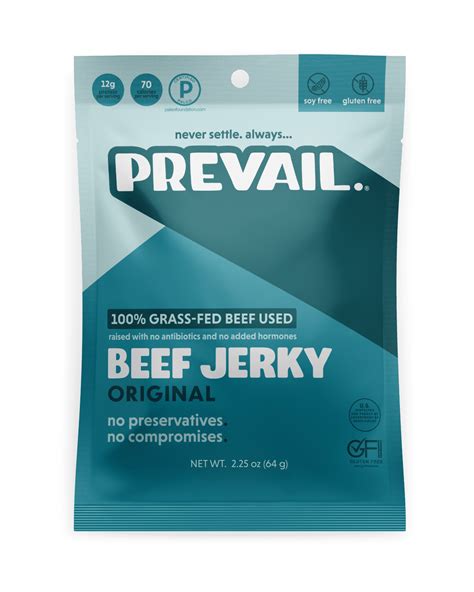 Prevail Jerky Original Beef Jerky Allergy Friendly 3 Pack