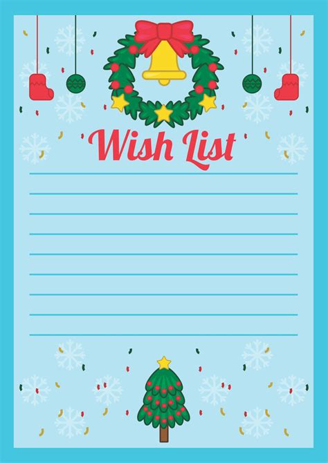 Free Christmas Wish List Printable Printable Templates