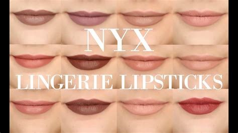 NYX Lip Lingerie Lipsticks Swatches Review YouTube