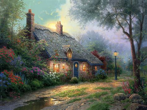 Moonlight Cottage Limited Edition Art The Thomas Kinkade Company