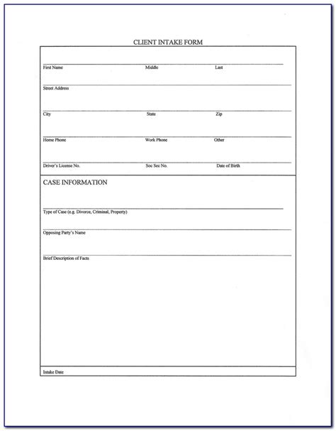 It's time to simplify & automate your legal client intake process. Client Intake Form For Psychotherapy - Form : Resume ...